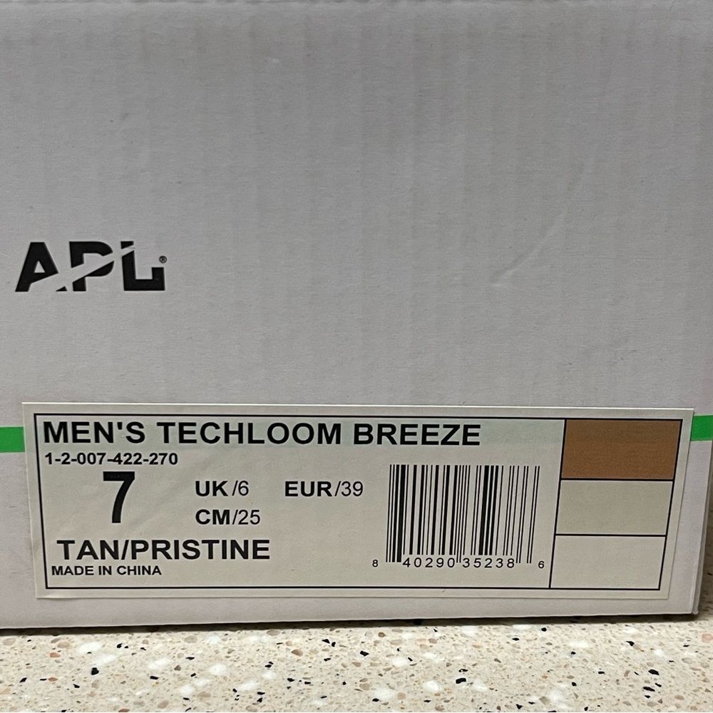 New In Box Men’s Apl Athletic Propulsion Labs Techloom Breeze Sz 7 Tan/Prestine — image 7 of 7